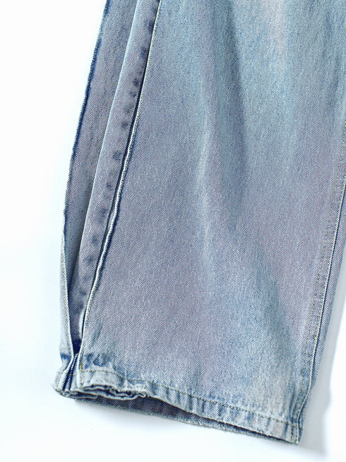 SIDE PLEATED DENIM PANTS / Y243-31045-3 /【 BLUE 】